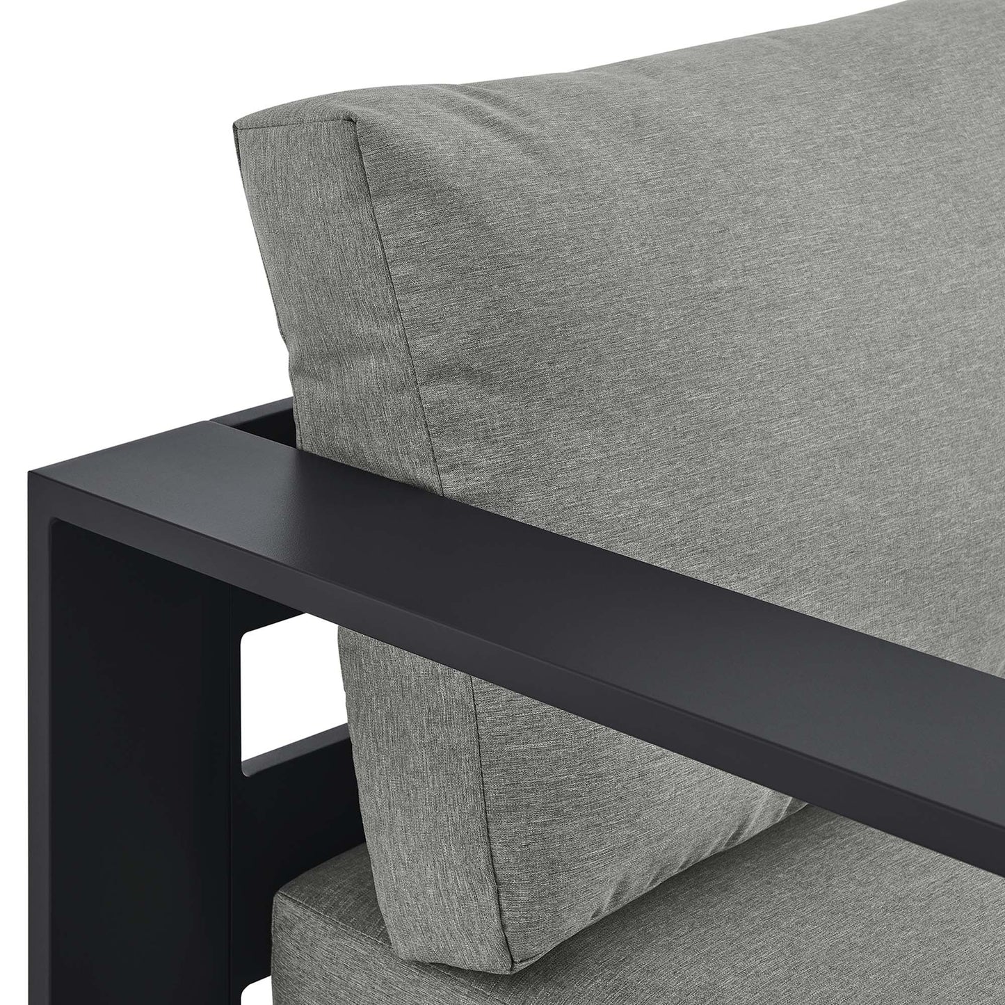 Tahoe Outdoor Patio Powder-Coated Aluminum Modular Left-Facing Chaise Lounge in Gray Gray by Modway (6632)