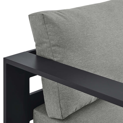 Tahoe Outdoor Patio Powder-Coated Aluminum Modular Left-Facing Chaise Lounge in Gray Gray by Modway (6632)
