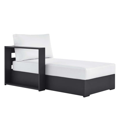 Tahoe Outdoor Patio Powder-Coated Aluminum Modular Left-Facing Chaise Lounge in Gray White by Modway (6632)