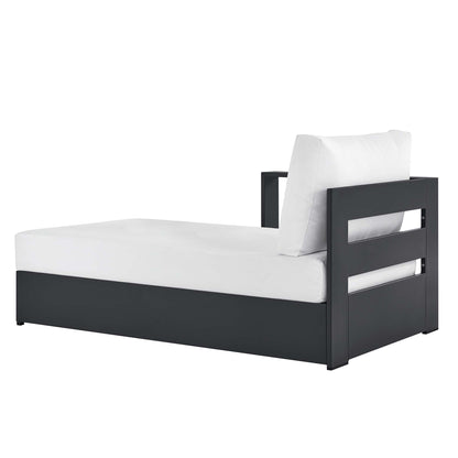Tahoe Outdoor Patio Powder-Coated Aluminum Modular Left-Facing Chaise Lounge in Gray White by Modway (6632)