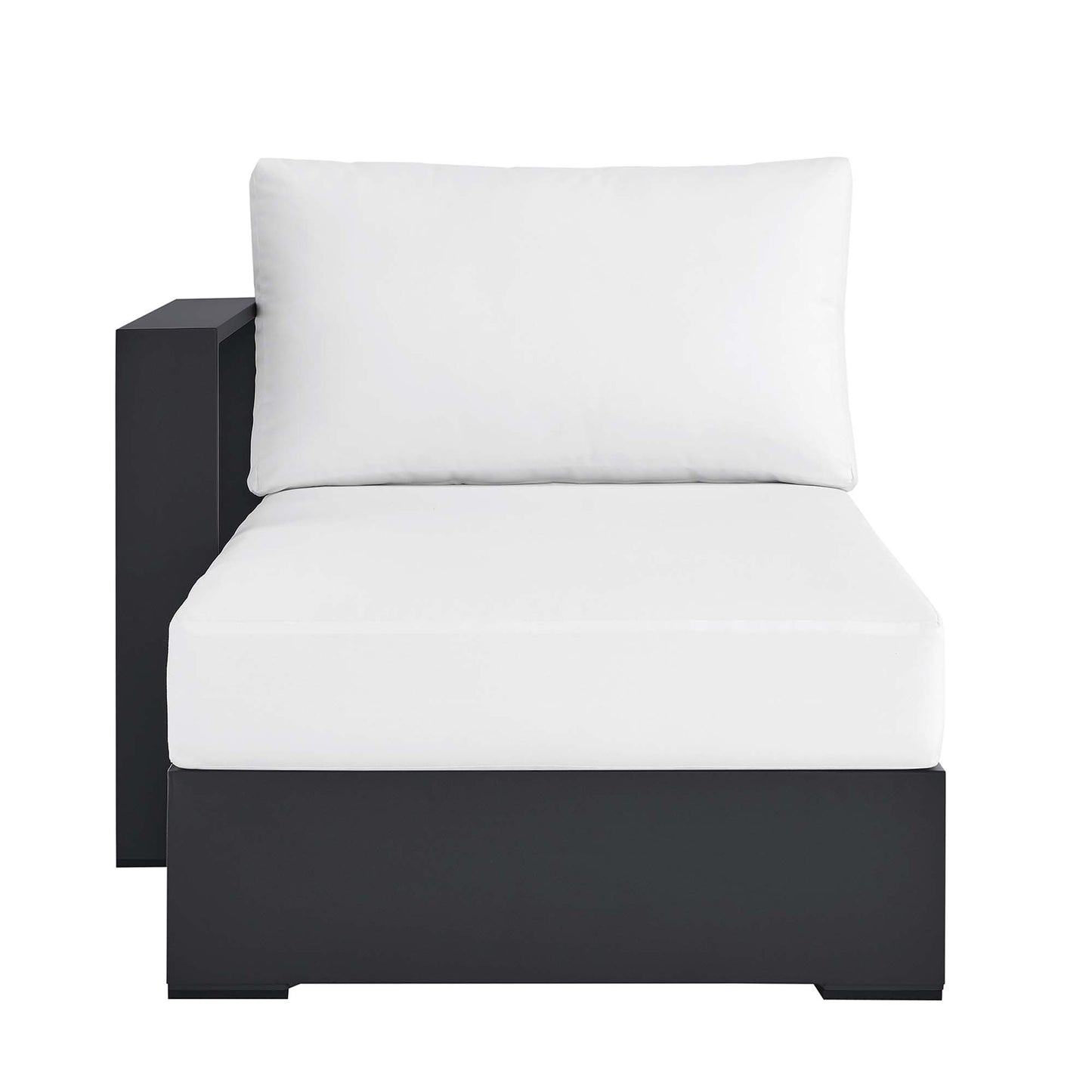 Tahoe Outdoor Patio Powder-Coated Aluminum Modular Left-Facing Chaise Lounge in Gray White by Modway (6632)