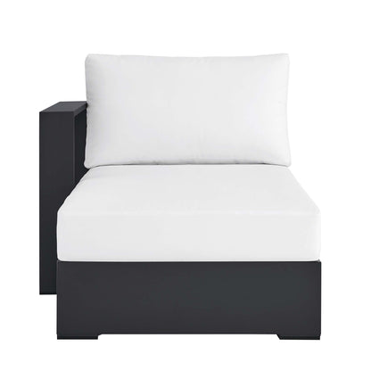 Tahoe Outdoor Patio Powder-Coated Aluminum Modular Left-Facing Chaise Lounge in Gray White by Modway (6632)