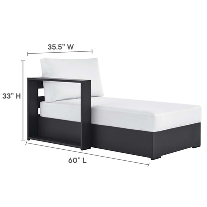 Tahoe Outdoor Patio Powder-Coated Aluminum Modular Left-Facing Chaise Lounge in Gray White by Modway (6632)