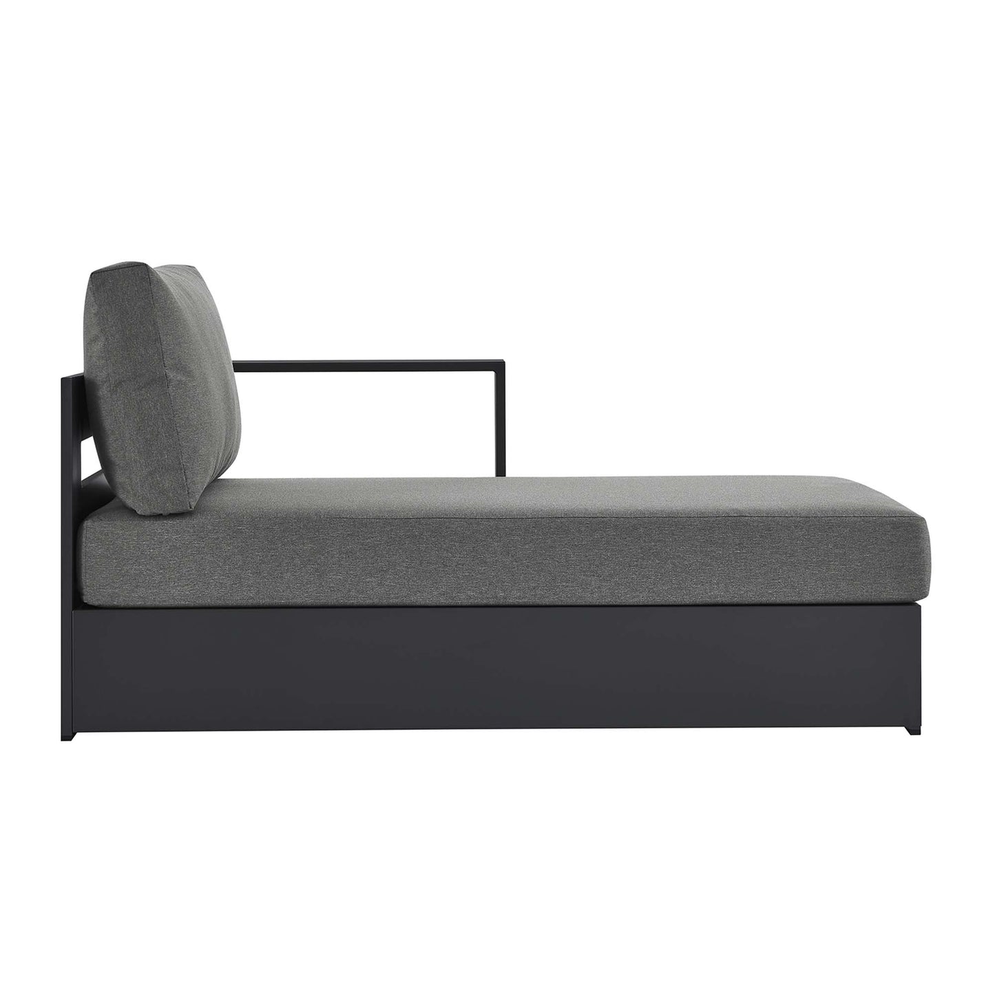 Tahoe Outdoor Patio Powder-Coated Aluminum Modular Right-Facing Chaise Lounge in Gray Charcoal by Modway (6633)