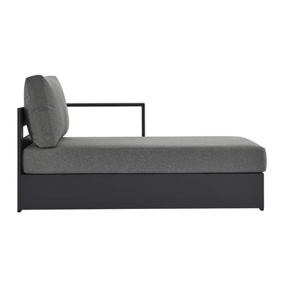 Tahoe Outdoor Patio Powder-Coated Aluminum Modular Right-Facing Chaise Lounge in Gray Charcoal by Modway (6633)