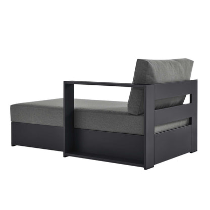Tahoe Outdoor Patio Powder-Coated Aluminum Modular Right-Facing Chaise Lounge in Gray Charcoal by Modway (6633)
