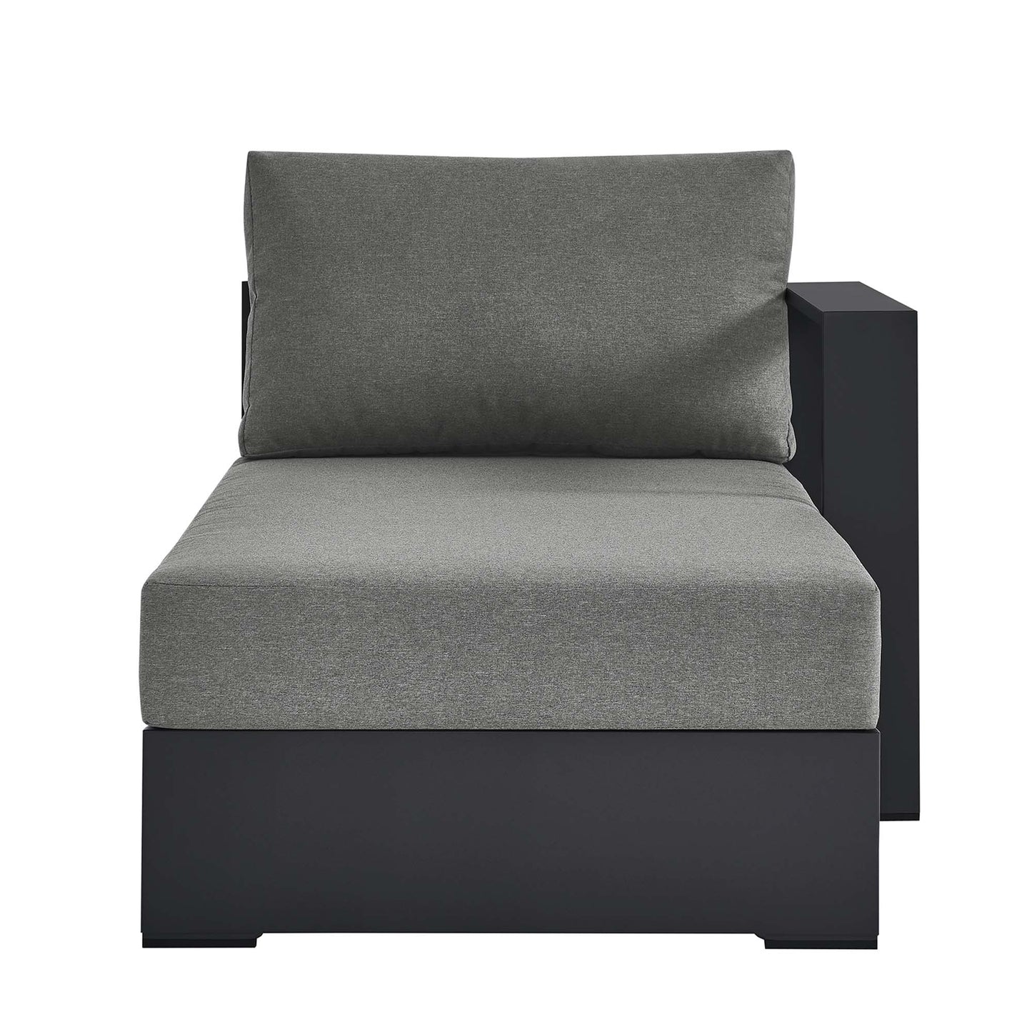 Tahoe Outdoor Patio Powder-Coated Aluminum Modular Right-Facing Chaise Lounge in Gray Charcoal by Modway (6633)