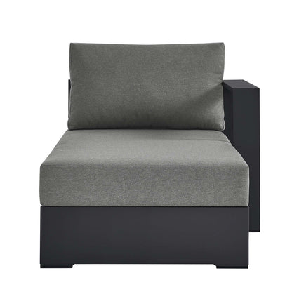 Tahoe Outdoor Patio Powder-Coated Aluminum Modular Right-Facing Chaise Lounge in Gray Charcoal by Modway (6633)