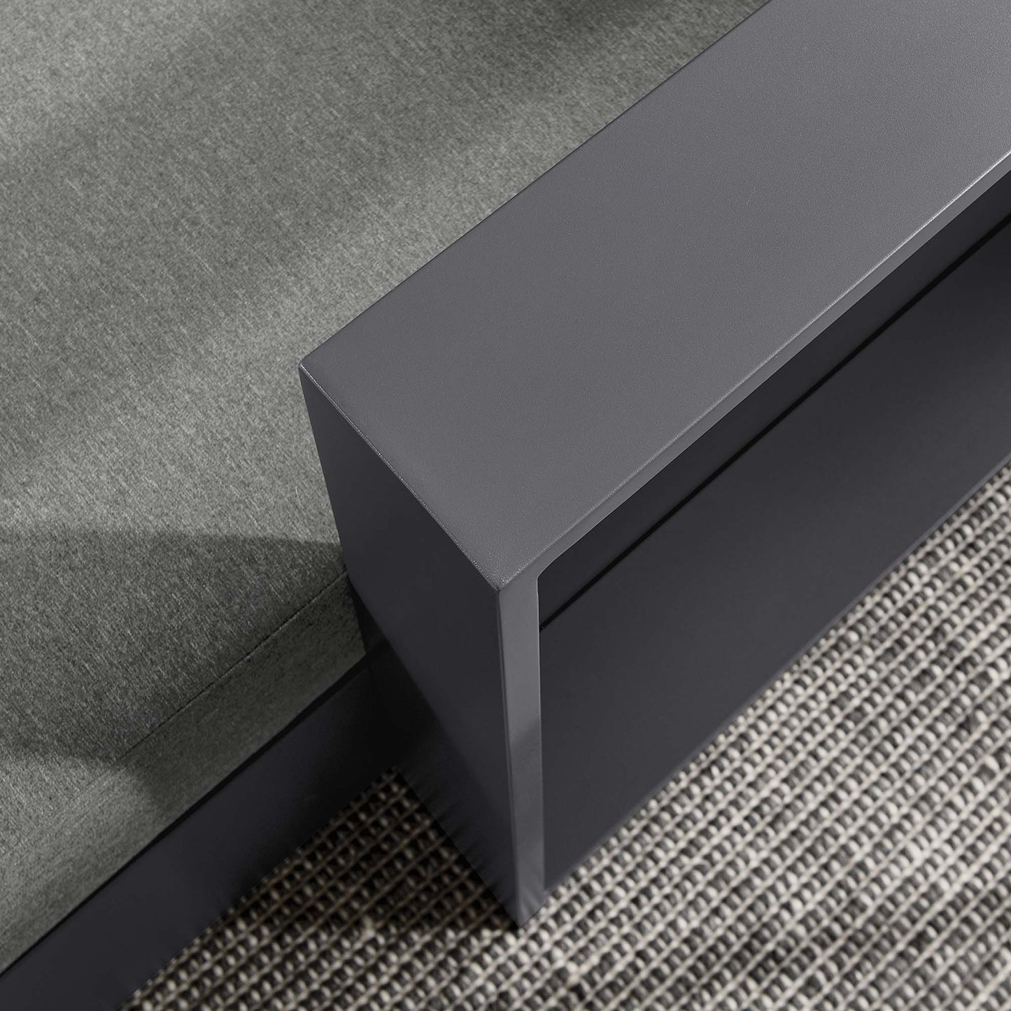 Tahoe Outdoor Patio Powder-Coated Aluminum Modular Right-Facing Chaise Lounge in Gray Charcoal by Modway (6633)