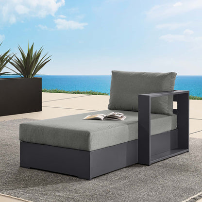 Tahoe Outdoor Patio Powder-Coated Aluminum Modular Right-Facing Chaise Lounge in Gray Charcoal by Modway (6633)