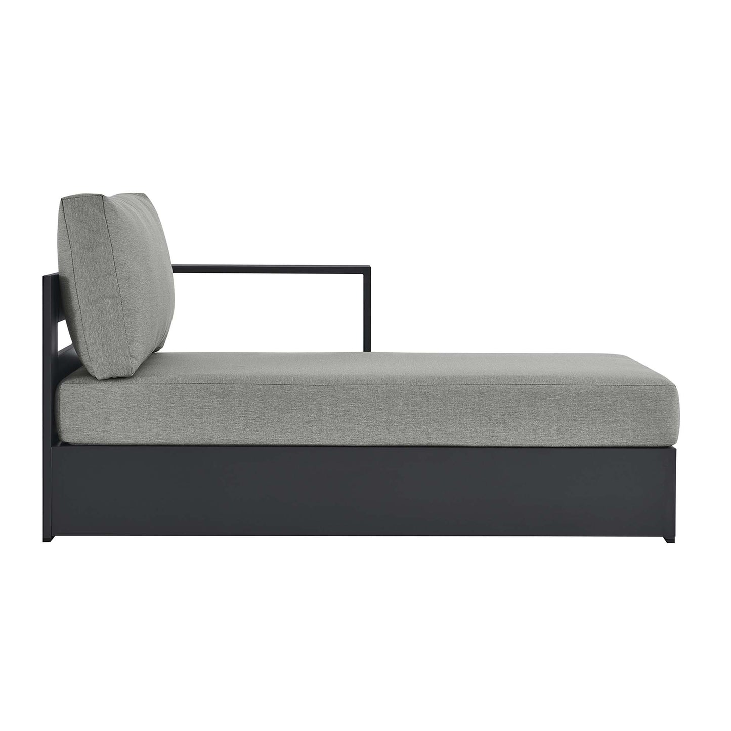 Tahoe Outdoor Patio Powder-Coated Aluminum Modular Right-Facing Chaise Lounge in Gray Gray by Modway (6633)