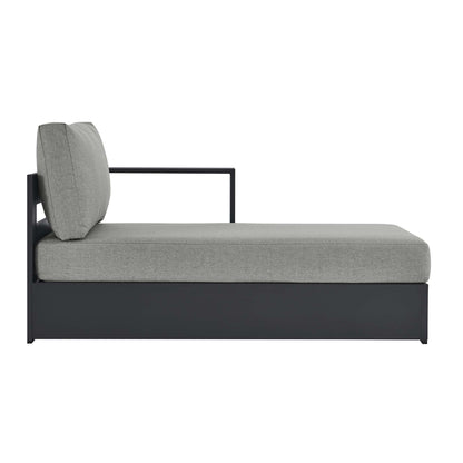 Tahoe Outdoor Patio Powder-Coated Aluminum Modular Right-Facing Chaise Lounge in Gray Gray by Modway (6633)