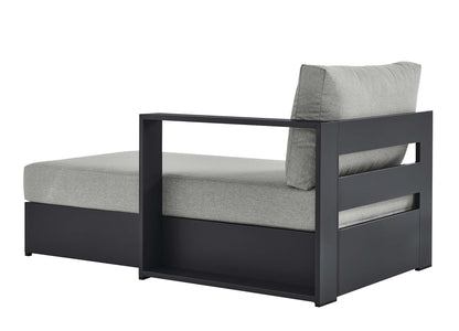Tahoe Outdoor Patio Powder-Coated Aluminum Modular Right-Facing Chaise Lounge in Gray Gray by Modway (6633)