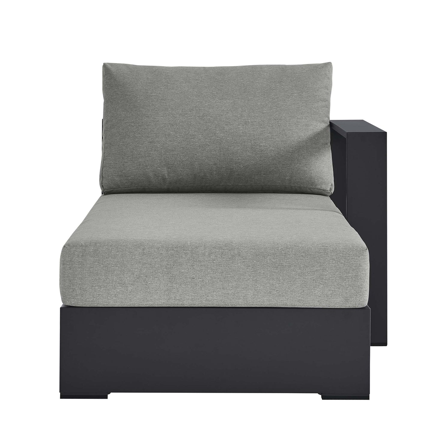 Tahoe Outdoor Patio Powder-Coated Aluminum Modular Right-Facing Chaise Lounge in Gray Gray by Modway (6633)