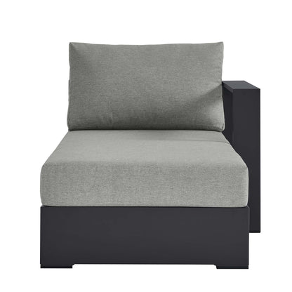 Tahoe Outdoor Patio Powder-Coated Aluminum Modular Right-Facing Chaise Lounge in Gray Gray by Modway (6633)
