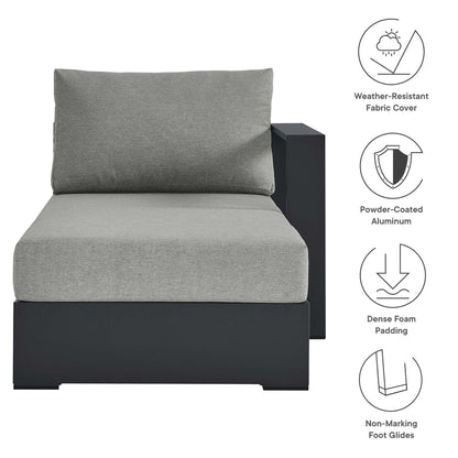 Tahoe Outdoor Patio Powder-Coated Aluminum Modular Right-Facing Chaise Lounge in Gray Gray by Modway (6633)