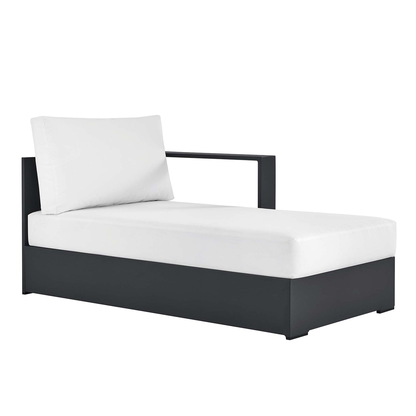 Tahoe Outdoor Patio Powder-Coated Aluminum Modular Right-Facing Chaise Lounge in Gray White by Modway (6633)