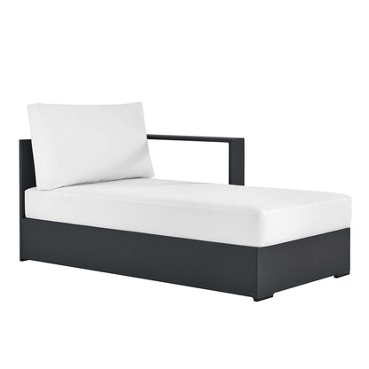 Tahoe Outdoor Patio Powder-Coated Aluminum Modular Right-Facing Chaise Lounge in Gray White by Modway (6633)