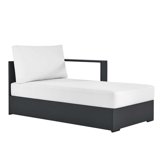 Tahoe Outdoor Patio Powder-Coated Aluminum Modular Right-Facing Chaise Lounge in Gray White by Modway (6633)