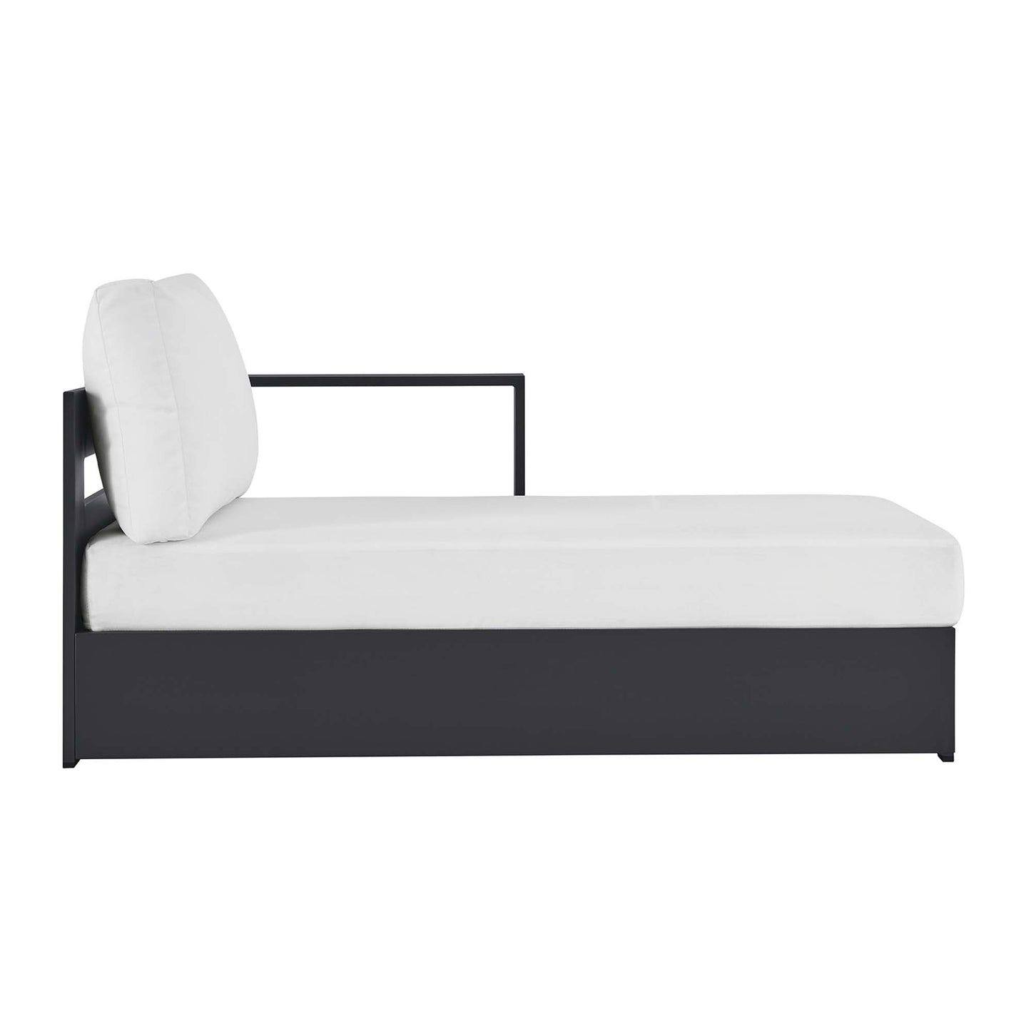 Tahoe Outdoor Patio Powder-Coated Aluminum Modular Right-Facing Chaise Lounge in Gray White by Modway (6633)