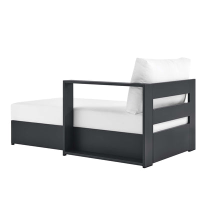 Tahoe Outdoor Patio Powder-Coated Aluminum Modular Right-Facing Chaise Lounge in Gray White by Modway (6633)