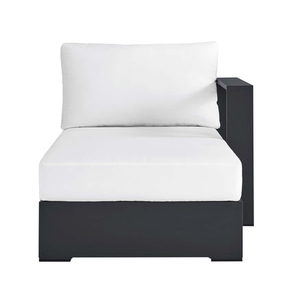 Tahoe Outdoor Patio Powder-Coated Aluminum Modular Right-Facing Chaise Lounge in Gray White by Modway (6633)