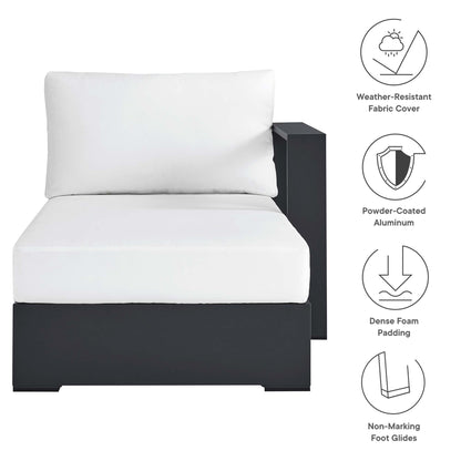 Tahoe Outdoor Patio Powder-Coated Aluminum Modular Right-Facing Chaise Lounge in Gray White by Modway (6633)