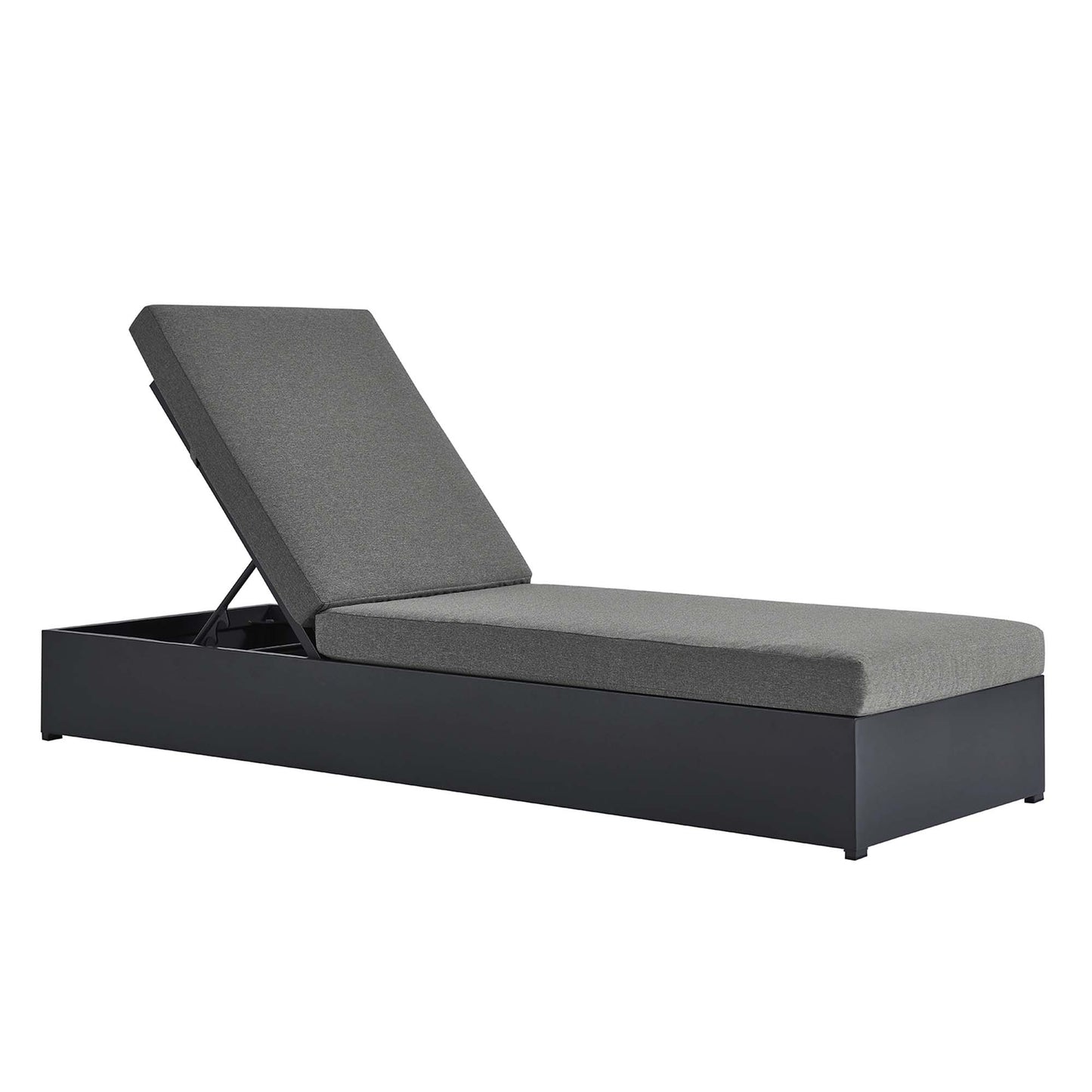Tahoe Outdoor Patio Powder-Coated Aluminum Chaise Lounge Chair in Gray Charcoal by Modway (6634)