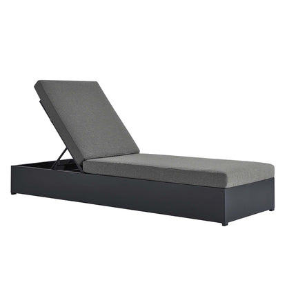 Tahoe Outdoor Patio Powder-Coated Aluminum Chaise Lounge Chair in Gray Charcoal by Modway (6634)
