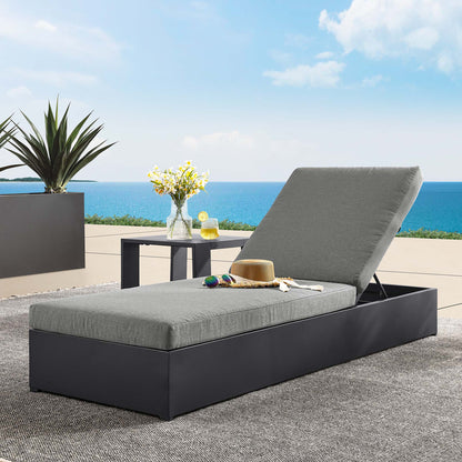 Tahoe Outdoor Patio Powder-Coated Aluminum Chaise Lounge Chair in Gray Charcoal by Modway (6634)