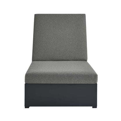 Tahoe Outdoor Patio Powder-Coated Aluminum Chaise Lounge Chair in Gray Charcoal by Modway (6634)