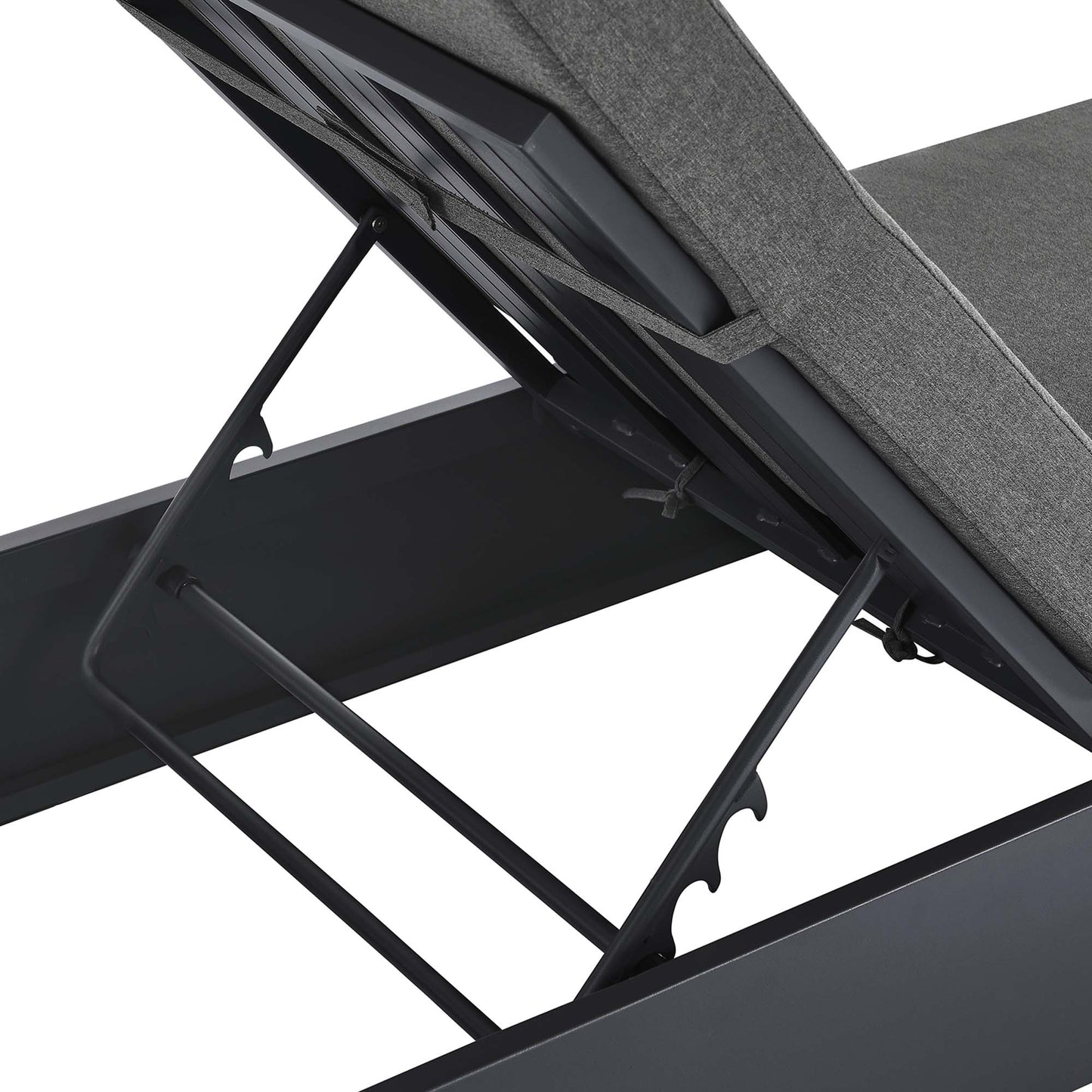 Tahoe Outdoor Patio Powder-Coated Aluminum Chaise Lounge Chair in Gray Charcoal by Modway (6634)