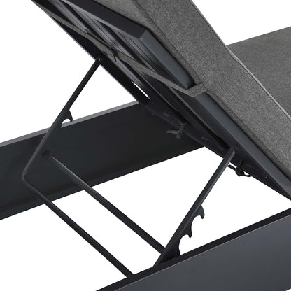 Tahoe Outdoor Patio Powder-Coated Aluminum Chaise Lounge Chair in Gray Charcoal by Modway (6634)