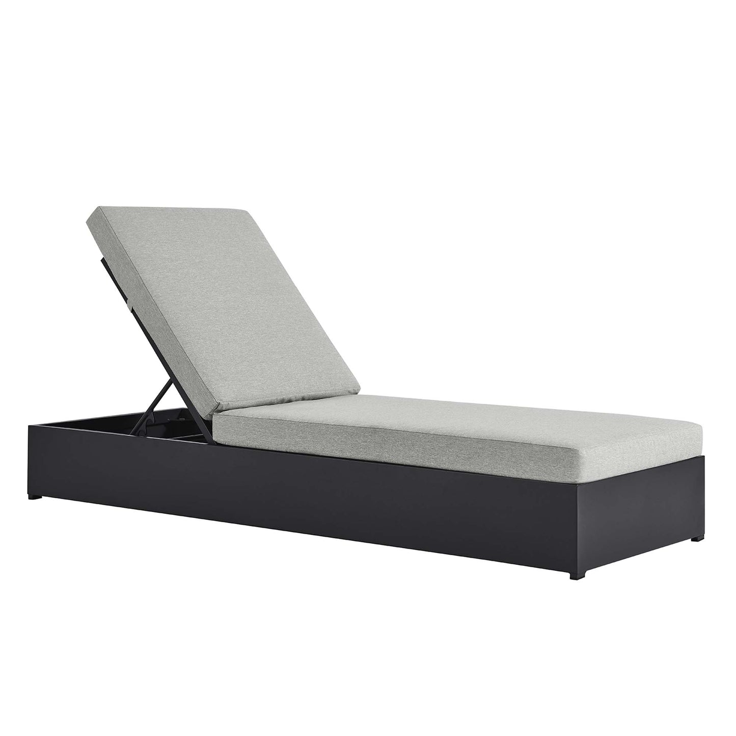 Tahoe Outdoor Patio Powder-Coated Aluminum Chaise Lounge Chair in Gray Gray by Modway (6634)