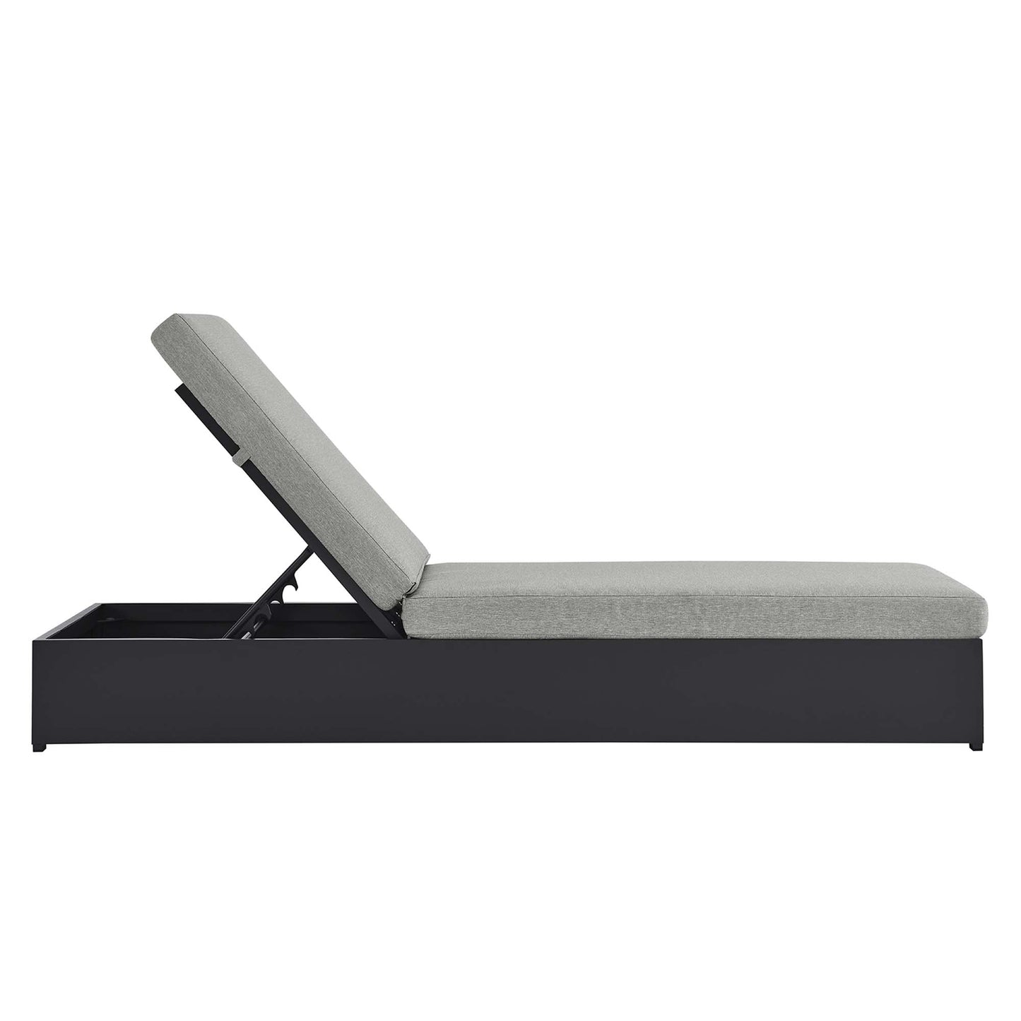 Tahoe Outdoor Patio Powder-Coated Aluminum Chaise Lounge Chair in Gray Gray by Modway (6634)