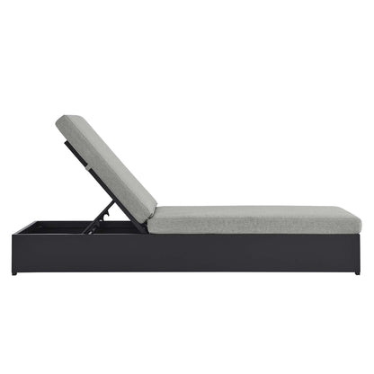 Tahoe Outdoor Patio Powder-Coated Aluminum Chaise Lounge Chair in Gray Gray by Modway (6634)