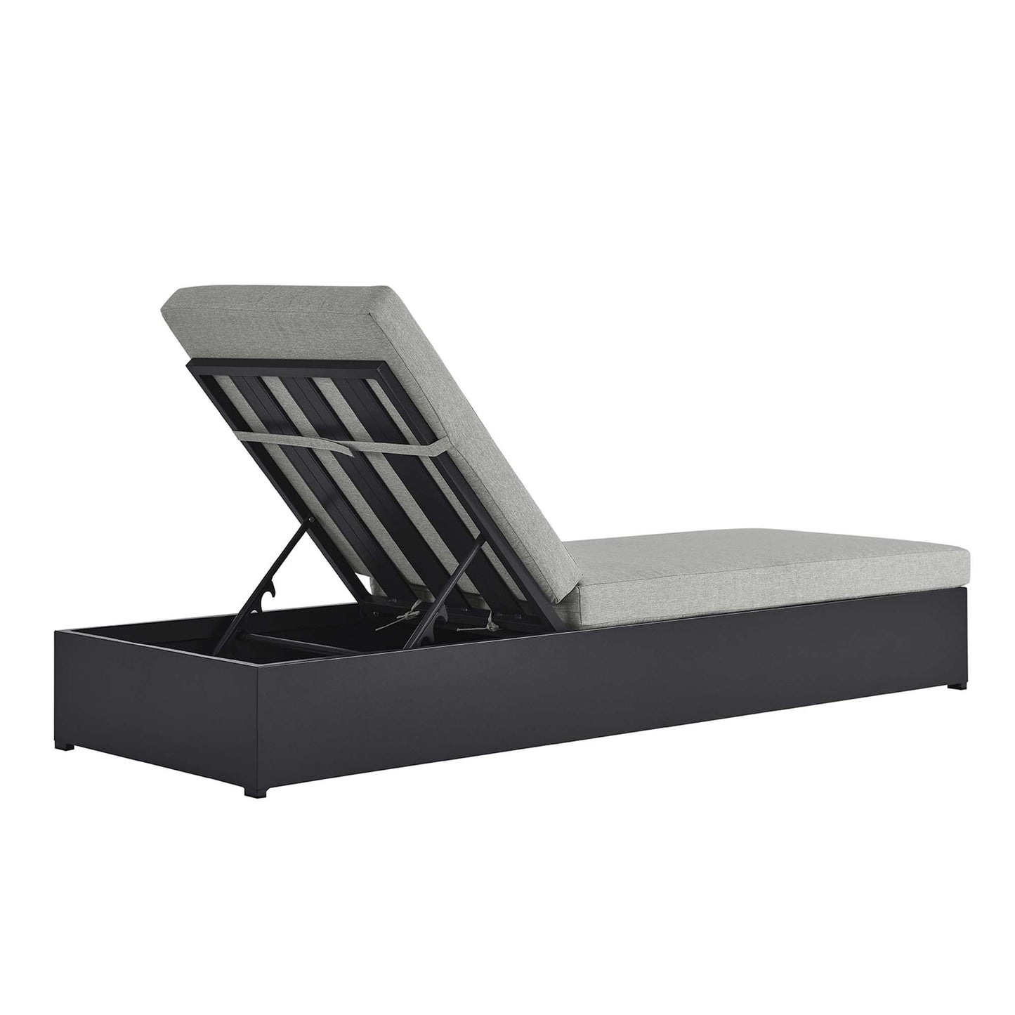 Tahoe Outdoor Patio Powder-Coated Aluminum Chaise Lounge Chair in Gray Gray by Modway (6634)