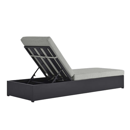 Tahoe Outdoor Patio Powder-Coated Aluminum Chaise Lounge Chair in Gray Gray by Modway (6634)
