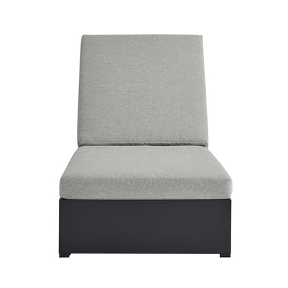 Tahoe Outdoor Patio Powder-Coated Aluminum Chaise Lounge Chair in Gray Gray by Modway (6634)