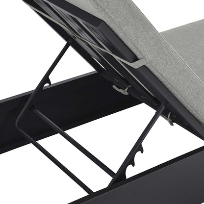 Tahoe Outdoor Patio Powder-Coated Aluminum Chaise Lounge Chair in Gray Gray by Modway (6634)