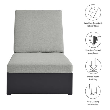 Tahoe Outdoor Patio Powder-Coated Aluminum Chaise Lounge Chair in Gray Gray by Modway (6634)