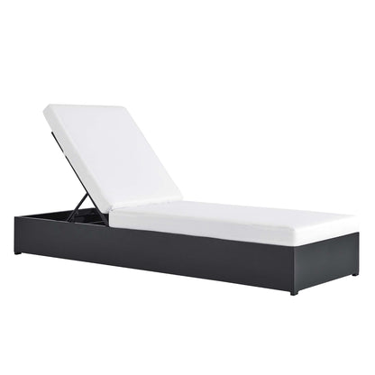 Tahoe Outdoor Patio Powder-Coated Aluminum Chaise Lounge Chair in Gray White by Modway (6634)