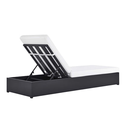 Tahoe Outdoor Patio Powder-Coated Aluminum Chaise Lounge Chair in Gray White by Modway (6634)