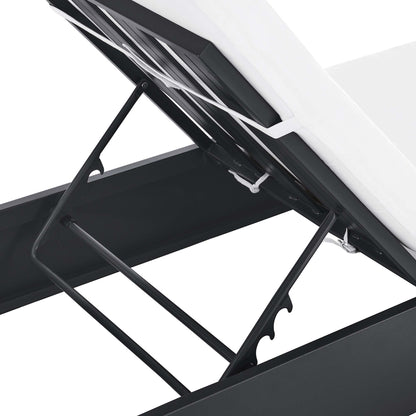Tahoe Outdoor Patio Powder-Coated Aluminum Chaise Lounge Chair in Gray White by Modway (6634)