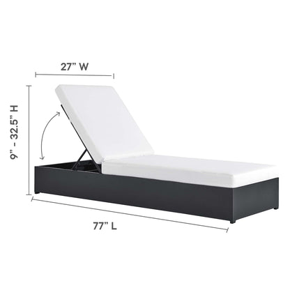 Tahoe Outdoor Patio Powder-Coated Aluminum Chaise Lounge Chair in Gray White by Modway (6634)