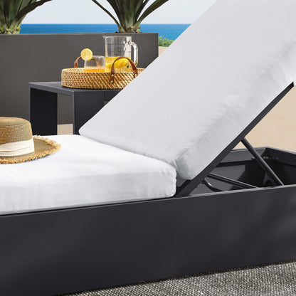 Tahoe Outdoor Patio Powder-Coated Aluminum Chaise Lounge Chair in Gray White by Modway (6634)