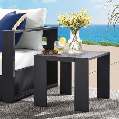 Tahoe Outdoor Patio Powder-Coated Aluminum End Table in Gray by Modway (6635)