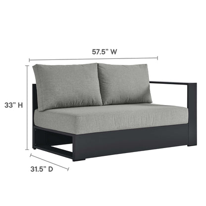 Tahoe 3-Piece Outdoor Patio Powder-Coated Aluminum Sectional Sofa Set in Gray Gray by Modway (6668)