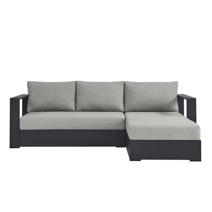 Tahoe 2-Piece Outdoor Patio Powder-Coated Aluminum Right-Facing Chaise Sectional Sofa Set in Gray Gray by Modway (6669)