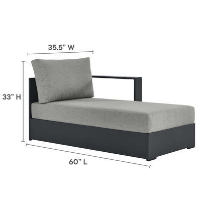 Tahoe 2-Piece Outdoor Patio Powder-Coated Aluminum Right-Facing Chaise Sectional Sofa Set in Gray Gray by Modway (6669)